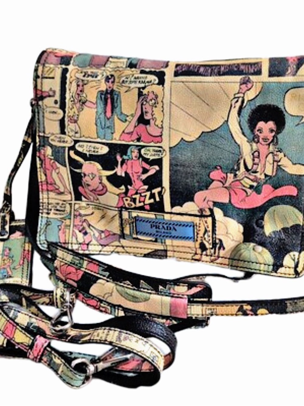 Authentic Prada 18 SS Glacé Comic Crossbody Bag